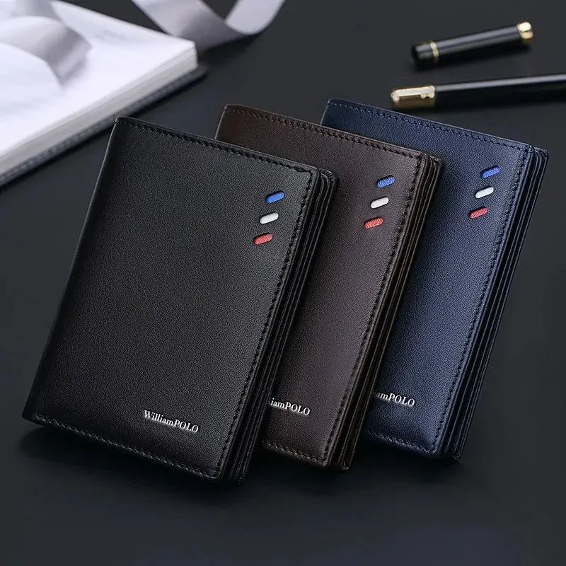 Carteira masculina de couro nas cores preta e marrom